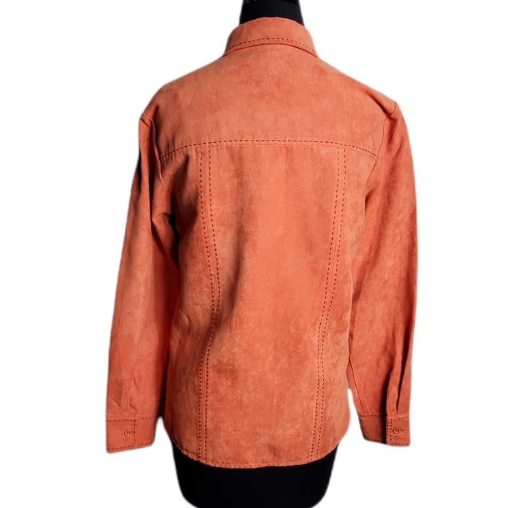 Relativity Faux Suede Button Down Top Size Small - image 2